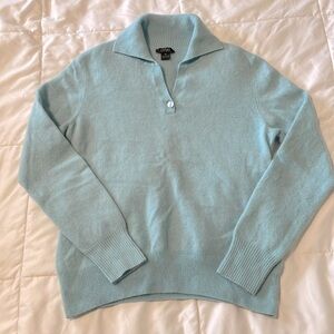 Prive 100% Pure Cashmere Polo Collar Sweater